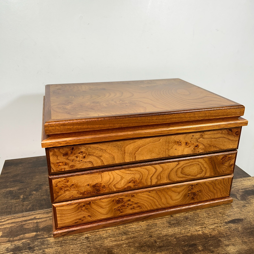 Agresti Luxury Briarwood Jewelry Box Chest Made In Italy Handcrafted